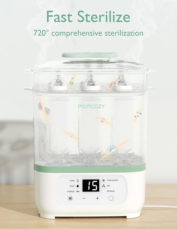 Momcozy Bottle Sterilizer and Dryer, 8-in-1 Electric Steam Baby Bottle Sterilizer for Baby Bottles, Baby stuffs & Breast Pump Accessories
