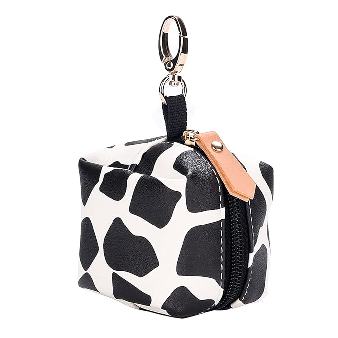 SONARIN Portable Pacifier Holder Case with Clasp for Diaper Bags,PU Baby Dummy Case Soother Pod Pacifier Case Pacifier Bag Storage Box for Holding 2 Pacifiers or Nipple Shields(Black Stone)