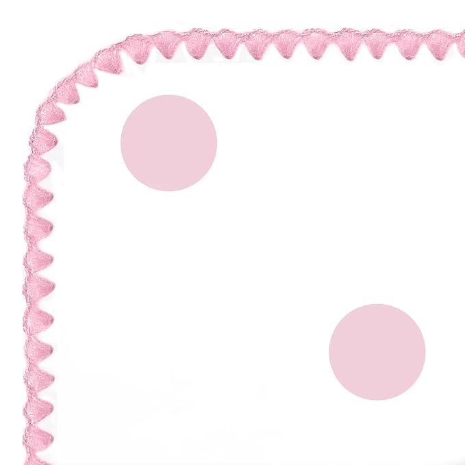 SwaddleDesigns Large Receiving Blanket, Ultimate Swaddle for Baby Boys, Girls, Softest US Cotton Flannel, Best Shower Gift, MADE in USA, Pink Big Dots, Mom’s Choice Winner,Pink, White,42 x 42 Inch,SD-356P