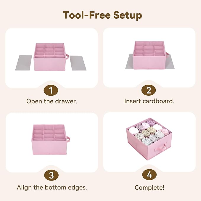 GRANNY SAYS Hanging Closet Organizer 6-Shelf, Separable to 2 Pack 3-Shelf Closet Storage Organizer with 4 Side Pockets, 3 Different Drawers, Portable Hanging Shelves for Baby Clothes, Sweater, Pink