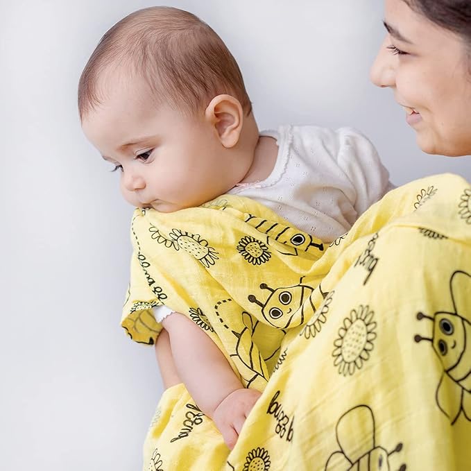 Milk&Moo Cacha Baby Swaddle Blanket, 100% Cotton, Muslin Swaddle Blankets, Ultra Soft, Breathable, Lightweight, Set of 2 Muslin Blanket for Boys and Girls Made in Turkiye