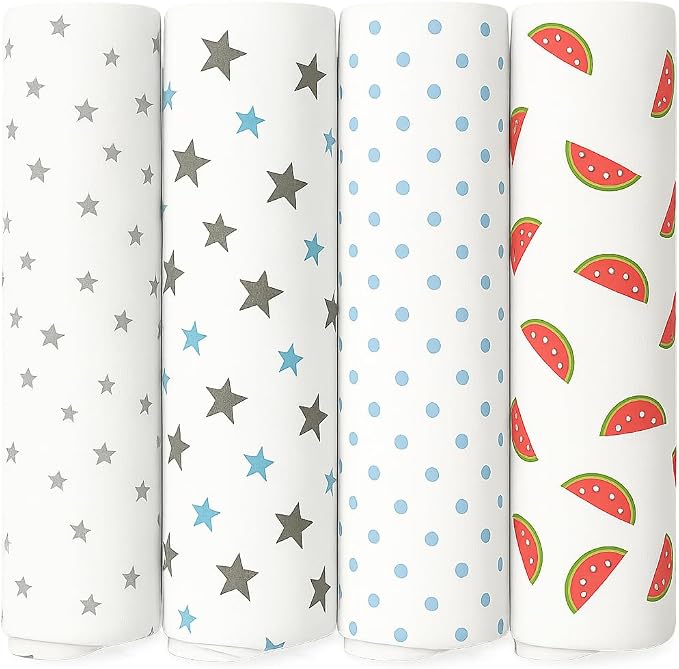 100% Muslin Swaddle Blankets,Baby Swaddling Blankets for New Born, Baby Receiving Blankets Unisex, Soft, Warm and Cosy Blankets Pack of 4, Size 47 x 47 inches,Gift for Mom Night Sky Reverie