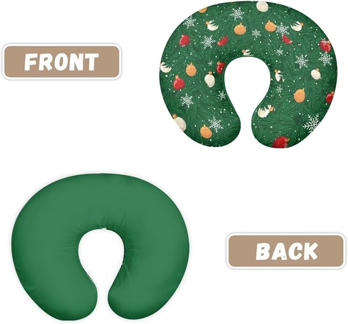 Christmas Tree Lantern Nursing Pillow Detachable Newborn Original Breastfeeding Slipcover Case and Positioner Washable Head Support Protector Cushion Essential with Hidden Zipper Easy Care