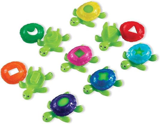 Learning Resources Shape Shell Turtles, Learn Shapes, Bath Toys Set of 8, Ages 2+