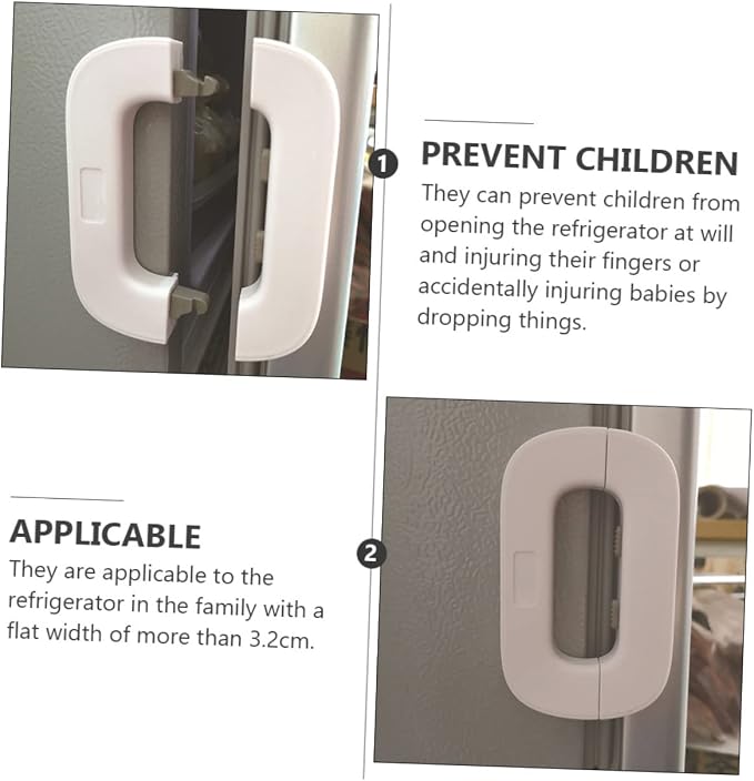 ibasenice Multipurpose Safety Locks Pinch Lock for Refrigerator Freezer and Cabinets Childproof Keys Grey