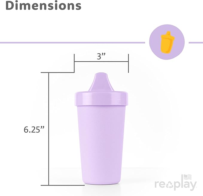 Re-Play Spill-Proof Sippy Cups - Reusable 10 Oz Set of 6, Dishwasher & Microwave Safe, Made in USA, Fairytale