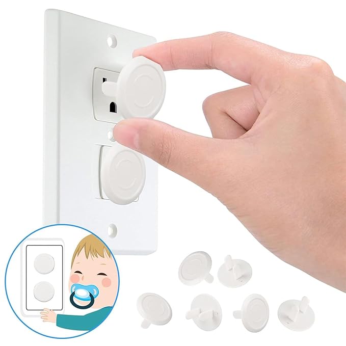 12Pcs Clear Plastic Outlet Covers, Shock Prevention Child Safe Easy Install Electrical Protector Safety Improved Baby Outlet Plug Covers Outlet Covers Baby Proofing (Transparent)