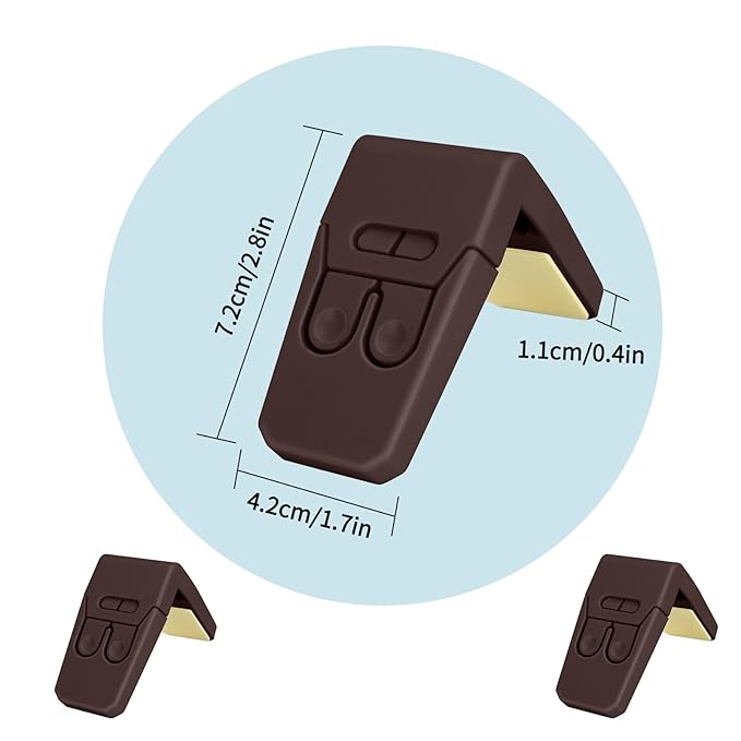 FYY Cabinet Locks for Babies - 8 Pack Child Proof Cabinet Locks Child Safety Locks for Cabinets Baby Proofing Angle Type Drawer Locks Latches with Strong Adhesive for Drawers Doors Cabinets Coffee