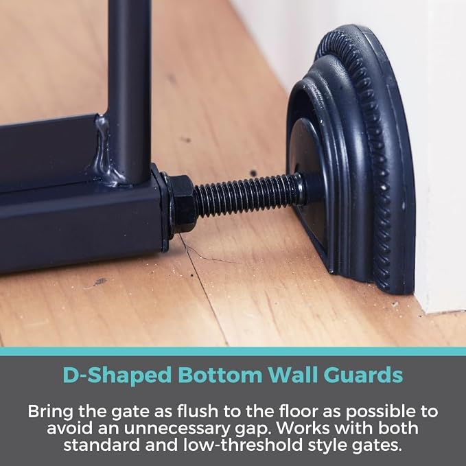 Toddleroo by North States - Safety Gate Wall Guards: Pressure Mounted Baby Gate Wall Protector - Pack of 4 - Black