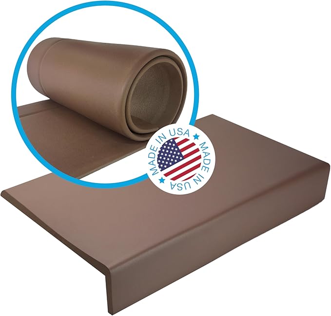 Kidkusion Soft Seat Edge Cushion | Made in USA | 12" | Brown | Fireplace Safety Cushion | Hearth Pad