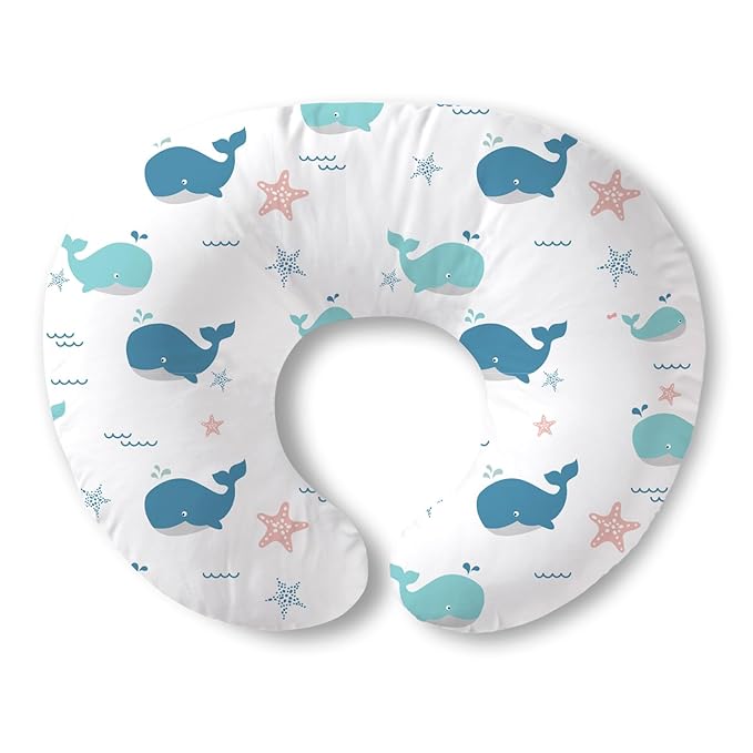 Plushii Nursing Pillow for Breastfeeding, Soft and Supportive Breastfeeding Pillow for Mom and Baby, Cute Feeding Pillow with Removable Cover for 0??2 Months, Whale