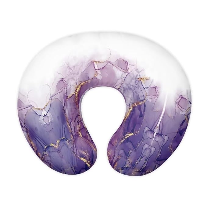 Pillow Cover for Infant Snug,Durable Breathable Nursing Pillow Case with Hidden Zipper,Purple Gold Marble Neutral Breastfeeding Pillow Slipcover