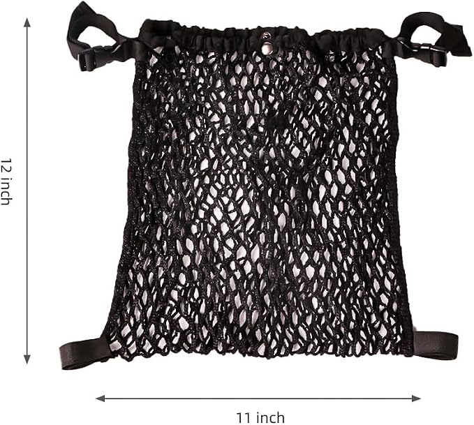 Stroller Caddy Organizer Extra Large Storage Space, Universal Fit Cargo Net Mesh Hanging Bag for Stroller Caddy Accessories Carrying Diaper and Snacks