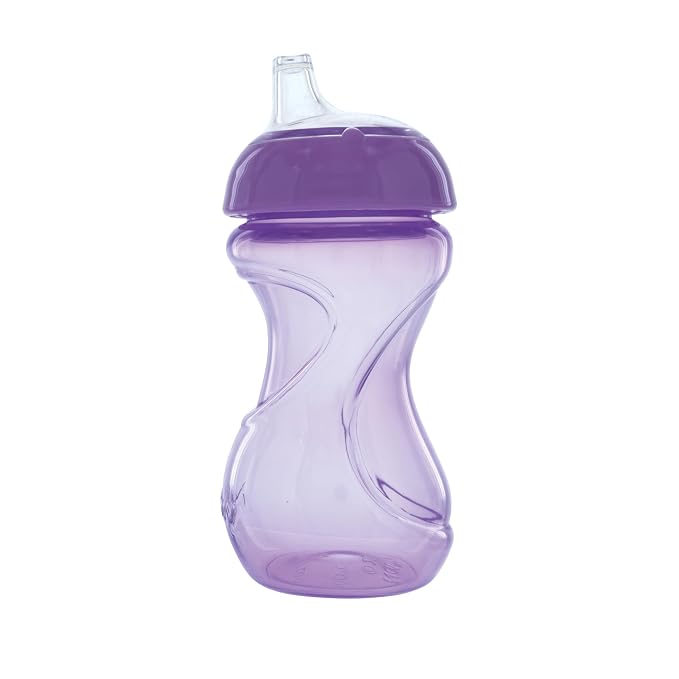 Nuby No Spill 6oz/180ml Mini Gripper Soft Silicone Spout Cup, 6 Pack, Girls, 6m+