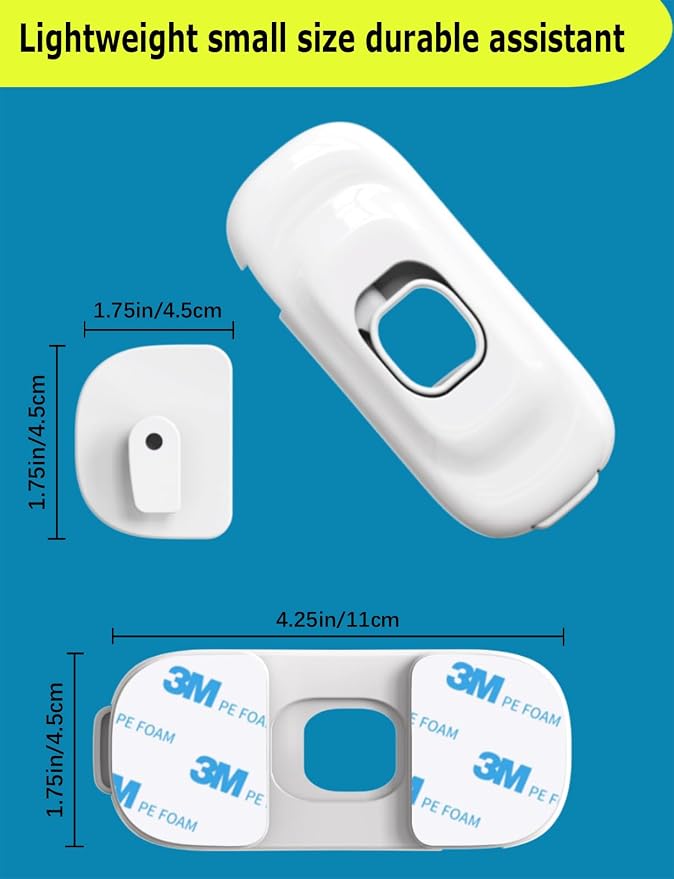 Child Proof Refrigerator Lock, 4 Pack Fridge Locks for Kids with 3M Adhesive Backing, Fridge lock for Refrigerators,Oven Lock,Drawers,Wardrobes and Freezers,Child Safety Cabinet Locks Baby Proofing