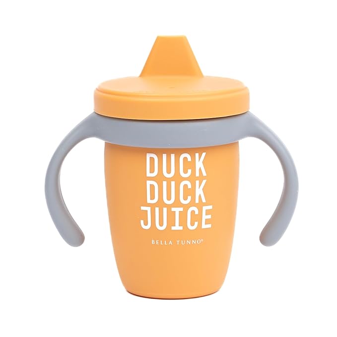 Bella Tunno Sippy Cup, Silicone Training Cup with Transition Handles for Infants, Toddlers & Kids, Babies 6-12 Months & Toddlers 1-3 Years, Boys & Girls, Duck Duck Juice, 8 oz