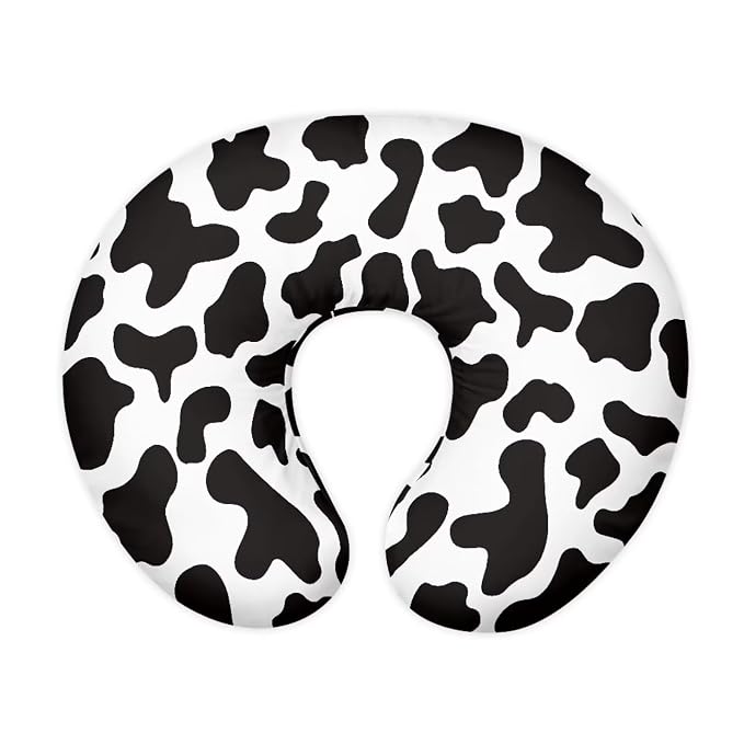 Cow Print Nursing Pillow Cover C Shape Pillow Slipcovers Dust Cover Novelty Breastfeeding Pillowcase Girl Boy,Hidden Zipper Design Soft and Skin-Friendly