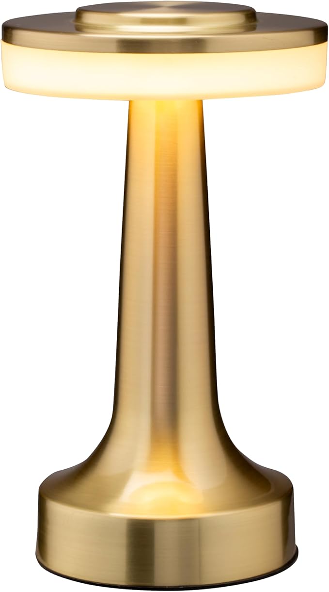 O?™Bright Portable LED Table Lamp with Touch Sensor, 3-Levels Brightness, Rechargeable Battery Up to 48 Hours Usage, Night Light for Kids Nursery, Nightstand Lamp, Bedside Lamp (Gold)