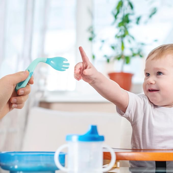 Boys and Girls Utensil Set Boy Girl Spoon and Fork Self-feeding Left-handed Stainless Steel Design