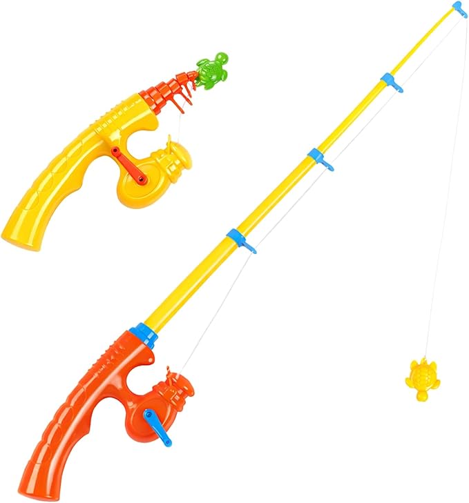 CozyBomB??Magnetic Fishing Toy Pole 2 Pack for Replacement | No Fishes are Included, Bathtime Carnival for Toddler Education Teaching, Party Fishing Poles Rod Ocean Sea Animals Birthday Gift (X-Large)