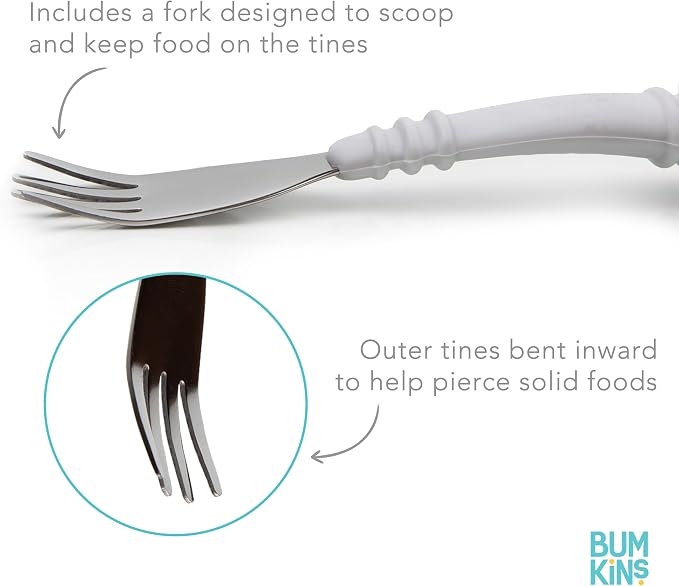 Bumkins Disney Stitch - Silicone Grip Dish, Fork & Spoon - For Ages 18 Months+ - Suction Base - 100% Food-Safe Silicone - Freezer, & Dishwasher Safe