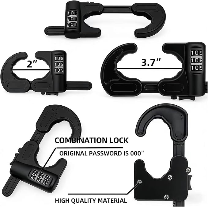 4 Pack Cabinet Locks with Combination Baby Proof Cabinet Door Lock Multifunctional Adjustable Child Safety Lock Knobs Door Lock for Knob Handle (Black)