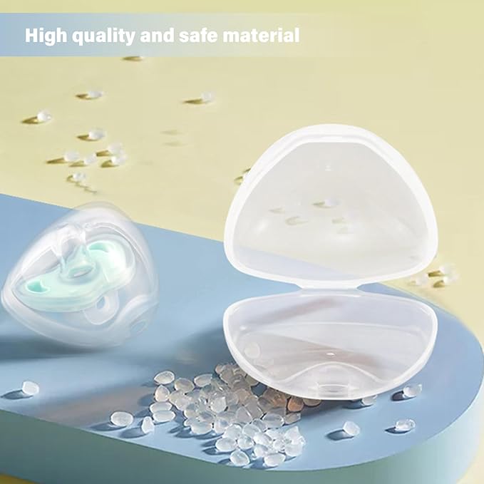 4Pcs Pacifier Case, Dustproof Portable Clear Pacifier Holder, Free Leak-Proof Practical Reusable Baby Box for Travel and Home..