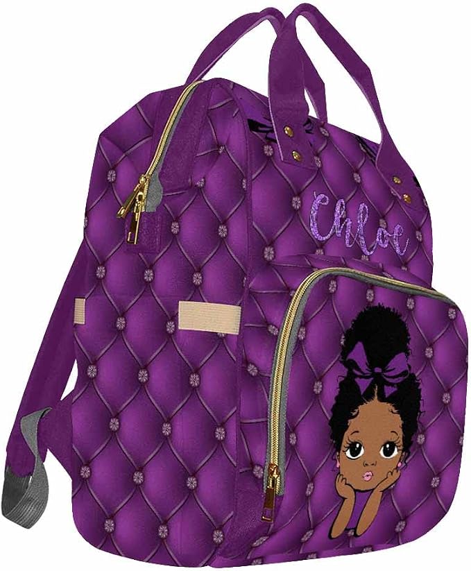 InterestPrint Custom Diaper Bag Personalized With Text - Mummy Nappy Backpack, Fashion Shoulders Casual Daypack Travel for Women Men