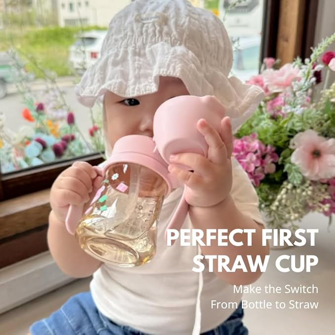 GROSMIMI x KNOTTED Flip Top Spill Proof Sippy Cup, PPSU, BPA Free, Stage 2 Straw for Toddlers (Sugar bear 6ox)