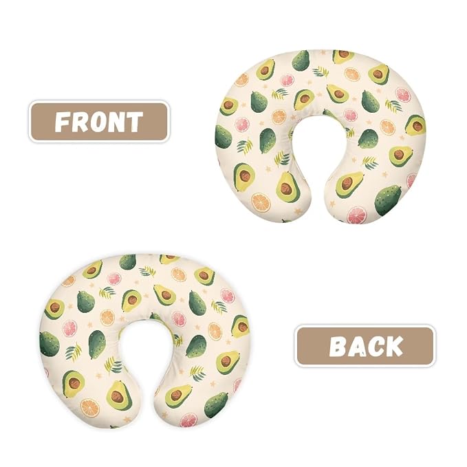 Green Avocado and Orange Nursing Pillow Cover Ultra Soft Comfortable Newborn Nursing Pillow Case Stretchy Replaceable Pillow Cover Slipcover