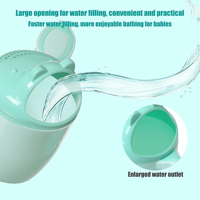 Tiny Tot Bath Rinse Cup - Child Shampoo Pourer, Cartoon Water Bucket for Hair Washing, Gentle Shower Accessory with Safety Grip, Bathroom Tool, Fun Bathing Aid for Daily Bathtub and Kids Bath Time