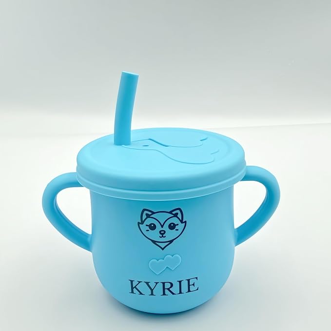 Personalized Silicone Baby Feeding Kit with Name – BPA-Free Self-Feeding Starter Set for Infants & Toddlers, Custom Baby Gift for Boys and Girls，lovely Baby Product (Color Y9)