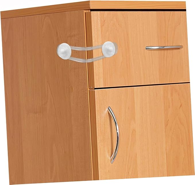 2pcs Boy Girl Safety Lock Transparent Anti-pinch Cabinet Latches for Childproofing Cupboards Drawers and Fridges Easy to Install for Boy Girl and Toddlers