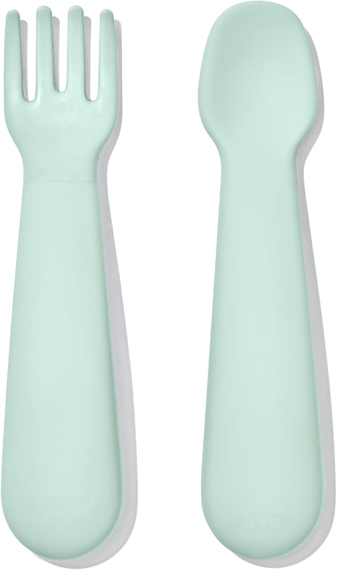 OXO Tot Mini Fork & Spoon Set – Opal, Baby Essentials