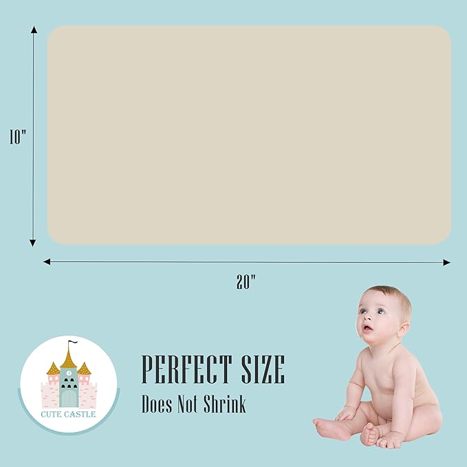 Cute Castle 12 Pack Muslin Burp Cloths for Baby - Ultra-Soft 100% Cotton Baby Washcloths - Large 20'' by 10'' Super Absorbent Milk Spit Up Rags - Burpy Cloths for Unisex, Boy, Girl - Ivory