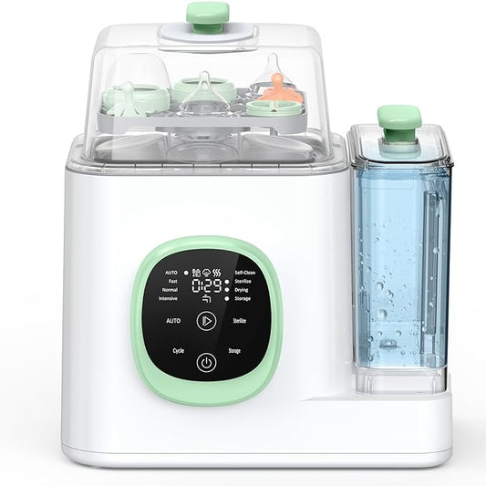 Xaproo Bottle Washer, Baby Bottle Dryer, All-in-One Cleaning Machine for Bottles, Pump Parts & Baby Essentials, 19 Min Rapid Wash & Auto Mode, 60 Detergent Tablets, Time-Saving