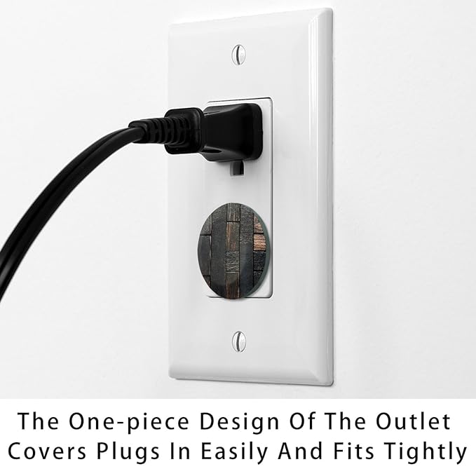 Dark Grey Wooden Outlet Covers (12 or 24 Pack) - Child Safety Electric Plug Protectors to Prevent Power Shock