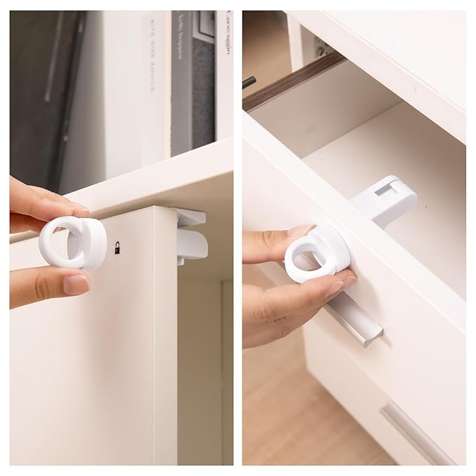 Inaya Complete 50pc Deluxe Baby Proofing Kit & Magnetic Cabinet Locks Baby Proofing (20 Locks & 2 Keys)
