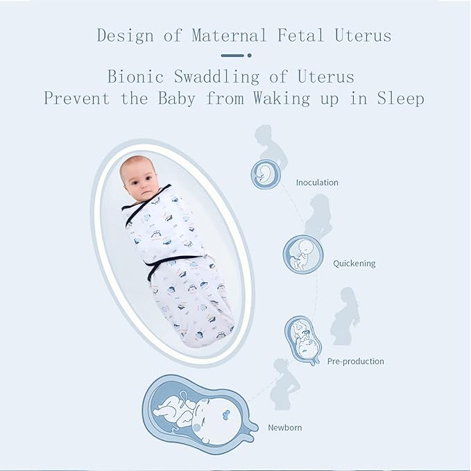 insular Baby Swaddle Wrap, Swaddle Blanket for Newborn and Infant, Adjustable Swaddling Set for Boy and Girl, Soft Cotton Baby Sleep Sack 3 Pack, Pirate, Medium(3-6 Month)