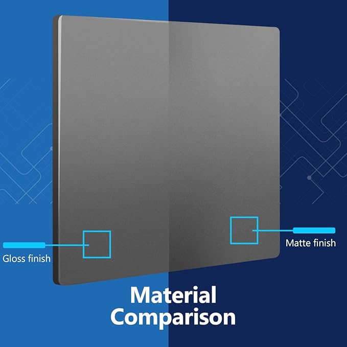 LIDER Double Blank Wall Plate, Temperature and Impact Resistant, UL Listed, Polycarbonate Thermoplastic, Screwless Design, Matte Finish, Modern Upgrade, Midsize, 2-Gang, 4.88??x 4.92?? Space Gray, 10