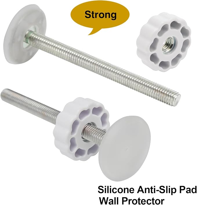 Pet Gates Spindle Rods 10mm(M10) - Replacement Parts Threaded Screw Bolts Hardware Kit Wall Protector for Baby Pressure Mounted Safety Door & Pet Stair Gates (White, M10 9CMLong)