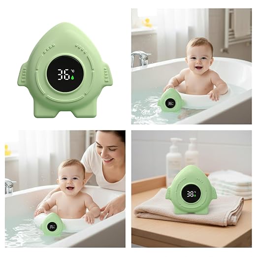 Bath Thermometers Detector for Newborns Toddler Cartoon Rockets Design Water Temperature Meter Floating Toy Detector