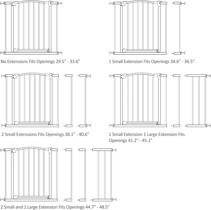Great Gates Pet Gate - Durable Steel Gate for Stairs - Self-Closing Door & 2-Step Child Proof Lock - Wall-Friendly Dog Gates for Doorways (Fits Most) - 29.8"- 47.5", 28” Tall
