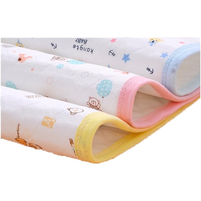 3pcs Pack Monvecle Baby Infant Cotton Waterproof Changing Pads Washable Resuable Diapers Liners Mats (3 Colors Pack-28"x20")