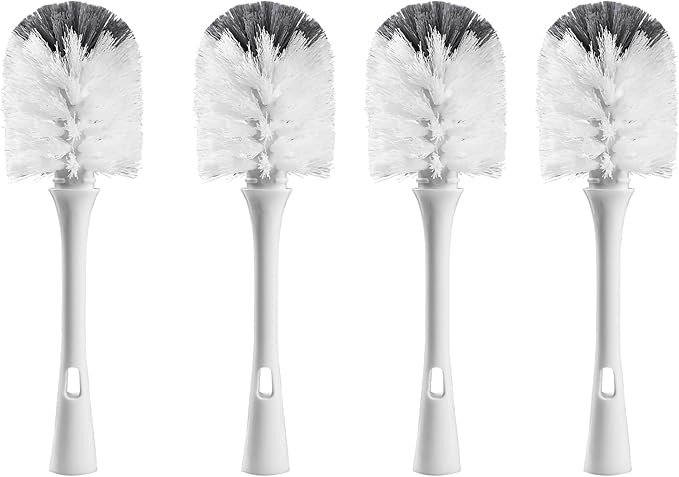 Bottle Brush Replacement Head for OXO Bottle Brush Only, 4 Pack Bottle Brush Refills, Dual Bristle Design for Baby Bottles, Water Bottles, Glasswares
