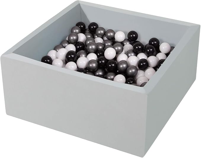 TRENDBOX Ball Pit 35.4x35.4x13.8in Memory Foam Pit Soft Pool Soft Equipment for Toddlers Kids - Light Gray (Balls NOT Included)