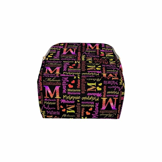 InterestPrint Personalized Monogram Mommy Diaper Bag - Customized Black Purple Glitter Gradient Name Nursing Casual Travel Daypack Shoulder Bag