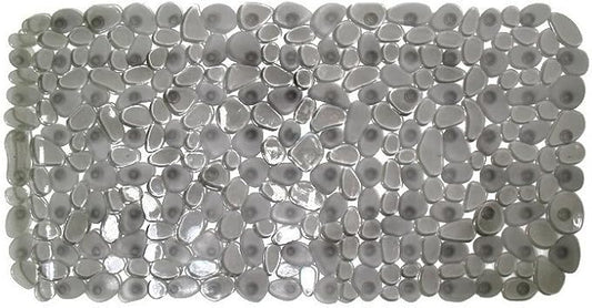 iDesign Pebblz Suction Non-Slip Bath Mat for Shower, Bathtub, Stall, 26" x 13.5", Gray