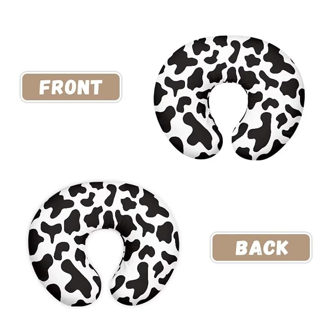 Cow Print Baby Nursing Pillow Cover Breathable Durable Neutral Breastfeeding Pillow Cover Soft Nursing Pillow Case for Toddler Infant