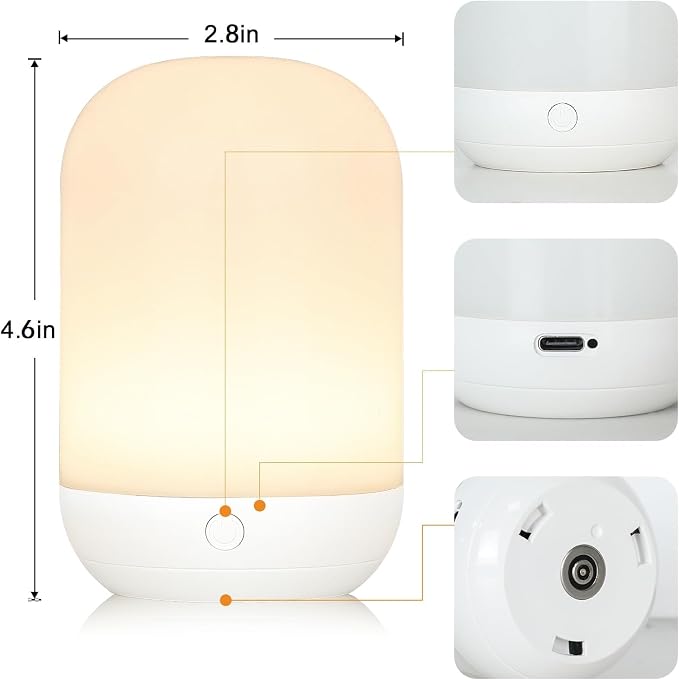 Rechargeable LED Night Light for Kids - Dimmable Bedside Lamp with Remote Control, Portable Baby Night Light with 17 Colors Changing & Timer Setting for Baby Nursery Toddler Room Breastfeeding